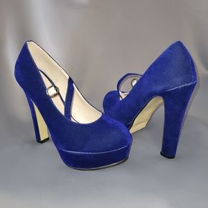 Pazzle Blue velvet heels